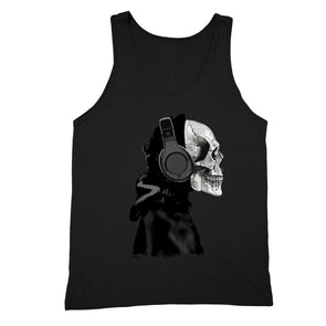 XtraFly Apparel Men's Skeleton Headphones Muerte Skulls Day Of The Dead Tank-Top