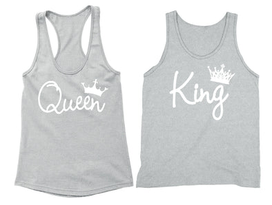 XtraFly Apparel Queen King Reina Rey Valentine's Matching Couples Racer-back Tank-Top