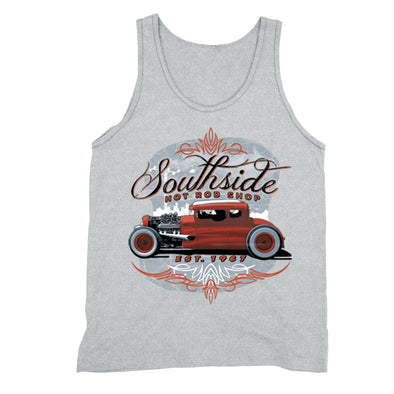 XtraFly Apparel Men's South Side Hot Rod Car Truck Garage Tank-Top