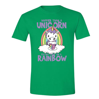 XtraFly Apparel Men's Unicorn Rainbow Cake Novelty Gag Crewneck Short Sleeve T-shirt