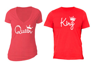 XtraFly Apparel Queen King Reina Rey Valentine's Matching Couples Short Sleeve T-shirt