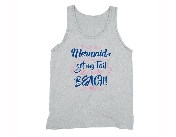 XtraFly Apparel Men's I Must be a Mermaid Beach Novelty Gag Tank-Top