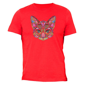 XtraFly Apparel Men's Cat Pussy Cat Pink Tribal Animal Crewneck Short Sleeve T-shirt