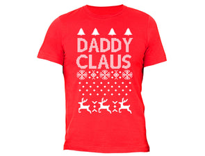 XtraFly Apparel Men's DaddyClaus Santa Ugly Christmas Crewneck Short Sleeve T-shirt