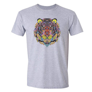 XtraFly Apparel Men's Tiger Pink Tribal Animal Crewneck Short Sleeve T-shirt