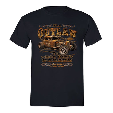 XtraFly Apparel Men's Outlaw Hotrod Car Truck Garage Crewneck Short Sleeve T-shirt