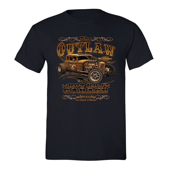 XtraFly Apparel Men's Outlaw Hotrod Car Truck Garage Crewneck Short Sleeve T-shirt