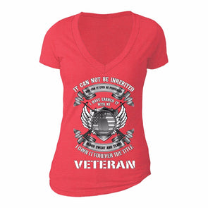 XtraFly Apparel Women's Veteran Blood Sweat Tears Military Pow Mia V-neck Short Sleeve T-shirt