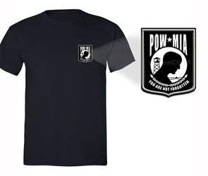 XtraFly Apparel Men's Not Forgotten Pocket Military Pow Mia Crewneck Short Sleeve T-shirt