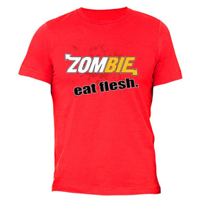 XtraFly Apparel Men's Zombie Eat Flesh Novelty Gag Crewneck Short Sleeve T-shirt