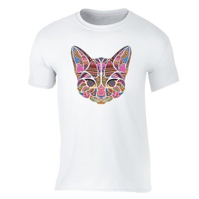 XtraFly Apparel Men's Cat Pussy Cat Pink Tribal Animal Crewneck Short Sleeve T-shirt