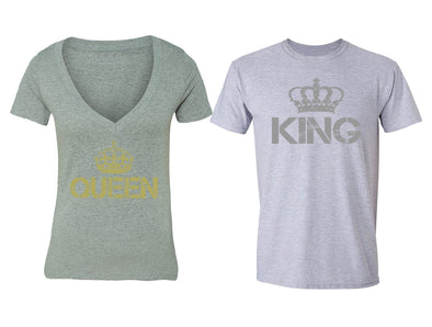 XtraFly Apparel Reina Queen Rey King Valentine's Matching Couples Short Sleeve T-shirt