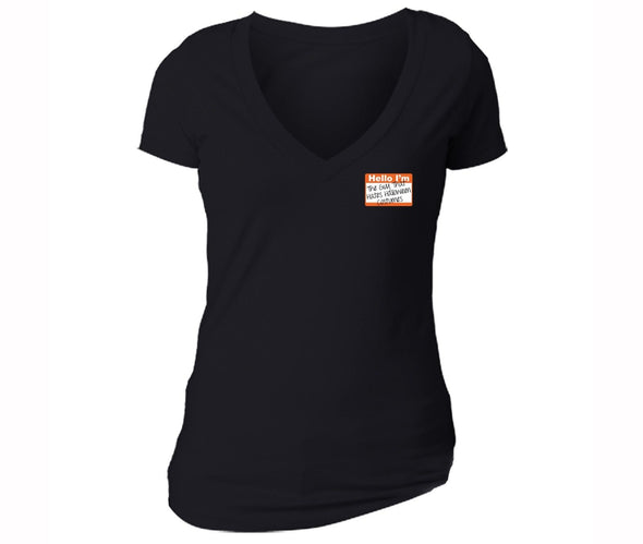 XtraFly Apparel Women's Pocket Guy that Hates Halloween Pumpkin V-neck Short Sleeve T-shirt