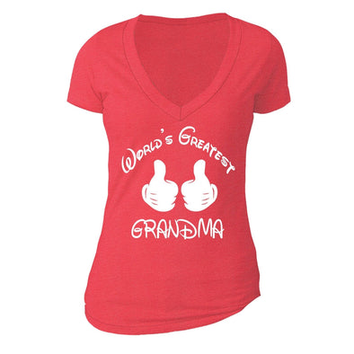 XtraFly Apparel Women's Greatest Grandma Mother's Day V-neck Short Sleeve T-shirt