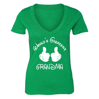 XtraFly Apparel Women's Greatest Grandma Mother's Day V-neck Short Sleeve T-shirt
