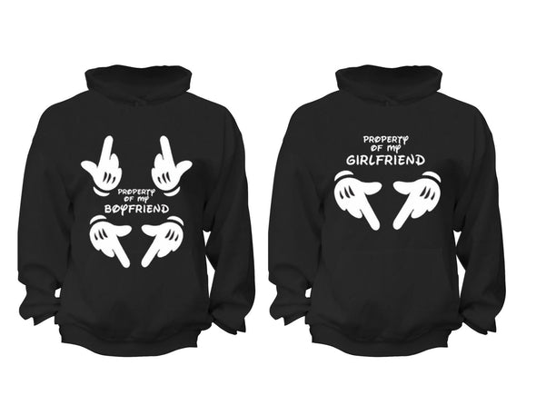 XtraFly Apparel Property BF GF Valentine's Matching Couples Hooded-Sweatshirt Pullover Hoodie