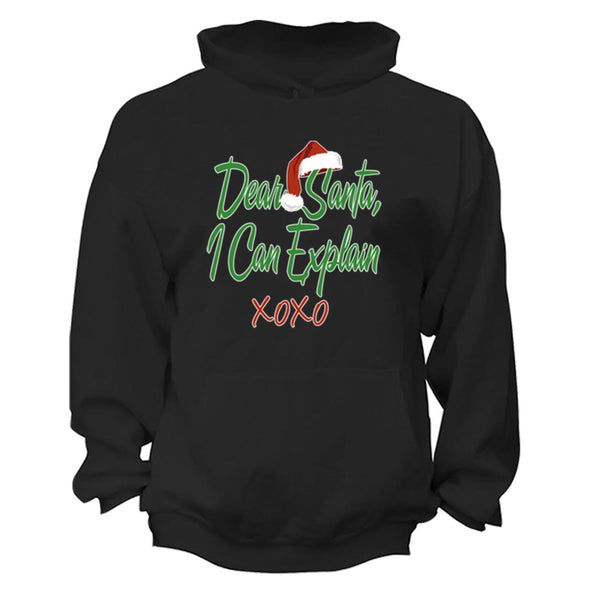 XtraFly Apparel Dear Santa I Can Explain Ugly Christmas Hooded-Sweatshirt Pullover Hoodie