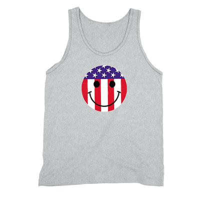 XtraFly Apparel Men's Smiley Emoji Flag American Pride Tank-Top