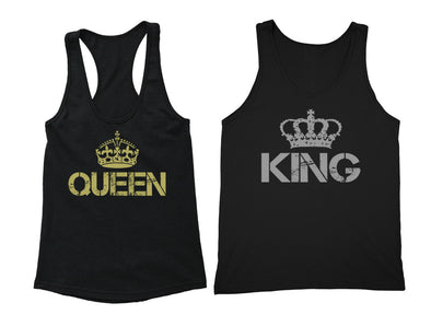 XtraFly Apparel Reina Queen Rey King Valentine's Matching Couples Racer-back Tank-Top