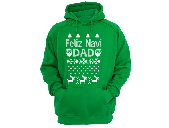 XtraFly Apparel Feliz Navi Dad Navidad Ugly Christmas Hooded-Sweatshirt Pullover Hoodie