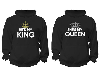 XtraFly Apparel Rey Reina King Queen Valentine's Matching Couples Hooded-Sweatshirt Pullover Hoodie