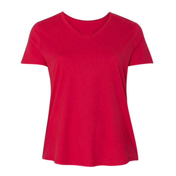 XtraFly Apparel Women's Plus Size Active Plain Basic V-neck Short Sleeve T-shirt