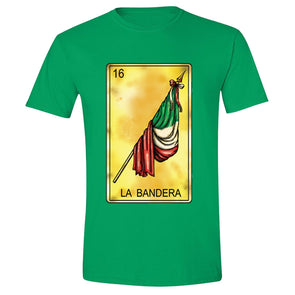 XtraFly Apparel Men's Loteria La Bandera Flag Mexican Heritage Crewneck Short Sleeve T-shirt