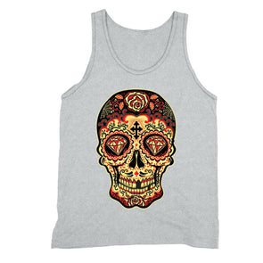 XtraFly Apparel Men's Diamond Sugarskull Cross Skulls Day Of Dead Tank-Top