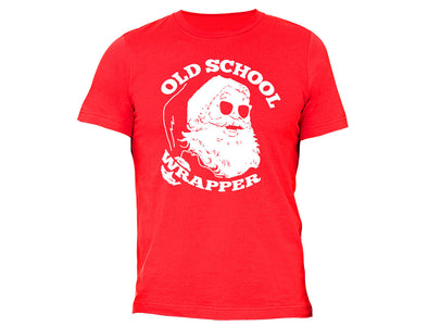 XtraFly Apparel Men's Old School Wrapper Santa Ugly Christmas Crewneck Short Sleeve T-shirt