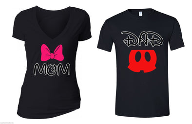 XtraFly Apparel Dad Daddy Mom Mommy Valentine's Matching Couples Short Sleeve T-shirt