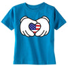 XtraFly Apparel Boys Hands Heart Flag American Pride Crewneck Short Sleeve T-shirt