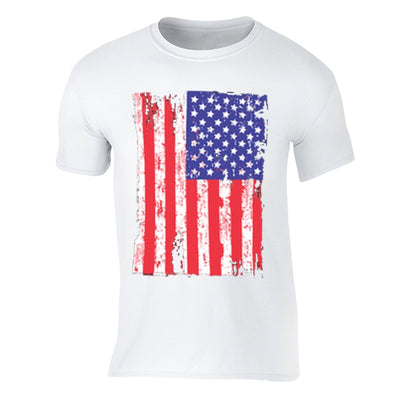 XtraFly Apparel Men's Distressed Flag USA American Pride Crewneck Short Sleeve T-shirt