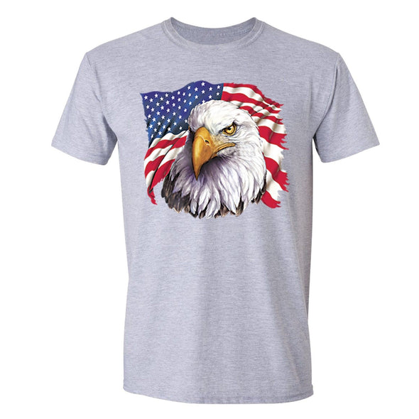 XtraFly Apparel Men's American Flag Distressed 4th of July Crewneck Short Sleeve T-shirt