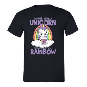 XtraFly Apparel Men's Unicorn Rainbow Cake Novelty Gag Crewneck Short Sleeve T-shirt