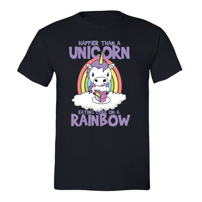 XtraFly Apparel Men's Unicorn Rainbow Cake Novelty Gag Crewneck Short Sleeve T-shirt