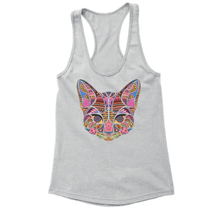 XtraFly Apparel Women's Cat Pussy Cat Pink Tribal Animal Racer-back Tank-Top