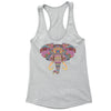 XtraFly Apparel Women's Elephant Head Tusk Pink Tribal Animal Racer-back Tank-Top