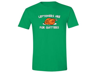 XtraFly Apparel Men's Leftovers Quitters Gobble Thanksgiving Crewneck Short Sleeve T-shirt