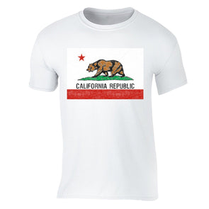 XtraFly Apparel Men's Republic Bear Flag CA California Pride Crewneck Short Sleeve T-shirt