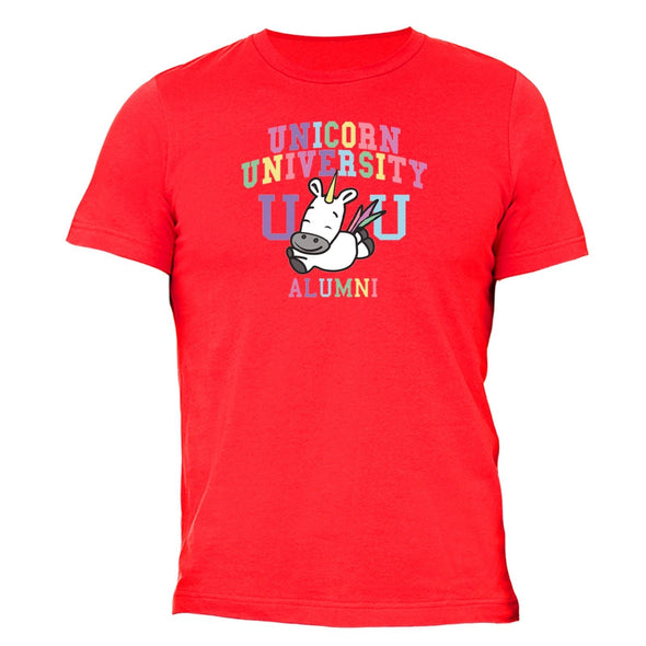 XtraFly Apparel Men's Unicorn University Alumni Novelty Gag Crewneck Short Sleeve T-shirt