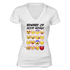 XtraFly Apparel Women's Mood Swings Emoji Novelty Gag V-neck Short Sleeve T-shirt