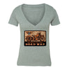 XtraFly Apparel Women's Road Map Route 66 Biker Motorcycle V-neck Short Sleeve T-shirt