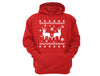 XtraFly Apparel Reindeer Snowflake Ugly Christmas Hooded-Sweatshirt Pullover Hoodie