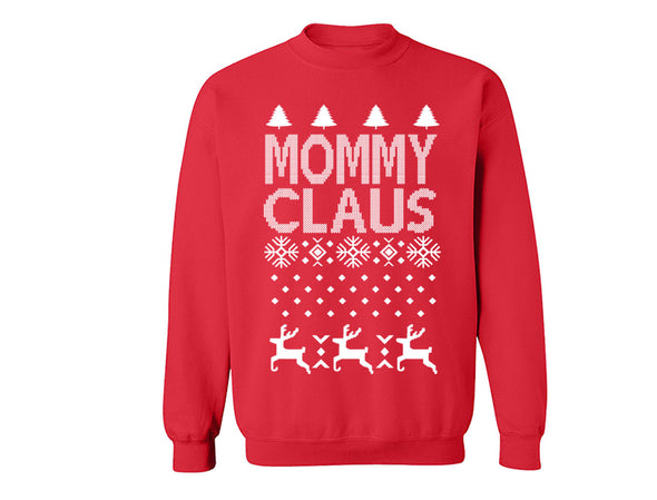 XtraFly Apparel MommyClaus Santa Ugly Christmas Pullover Crewneck-Sweatshirt