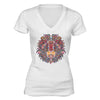 XtraFly Apparel Women's Lion Rasta Reggae Pink Tribal Animal V-neck Short Sleeve T-shirt