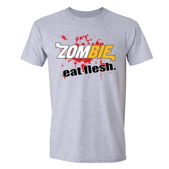 XtraFly Apparel Men's Zombie Eat Flesh Novelty Gag Crewneck Short Sleeve T-shirt