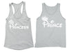 XtraFly Apparel Prince Princess Crown Valentine's Matching Couples Racer-back Tank-Top