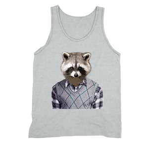 XtraFly Apparel Men's Raccoon in Sweater Animal Lover Tank-Top