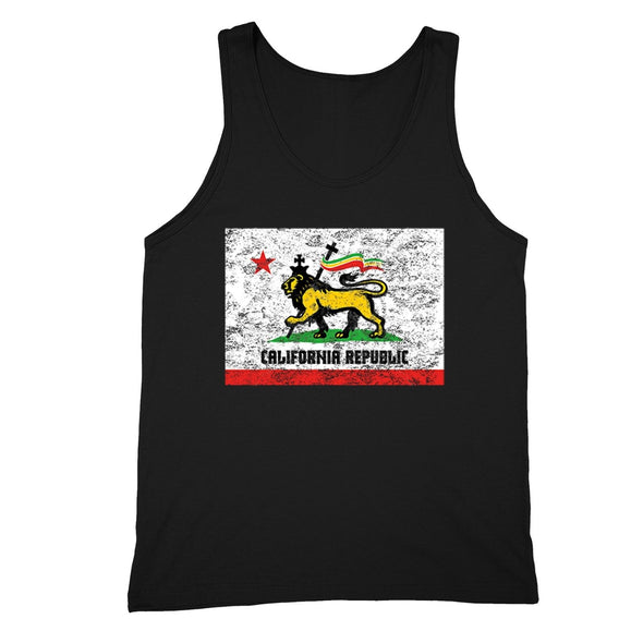 XtraFly Apparel Men's Lion Judah Rasta Reggae California Pride Tank-Top