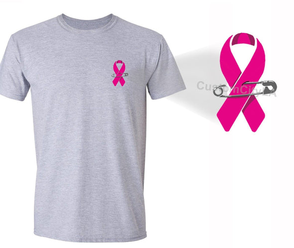 XtraFly Apparel Men's Breast Cancer Awareness Crewneck Short Sleeve T-shirt